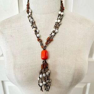 Seed beaded multi strand necklace